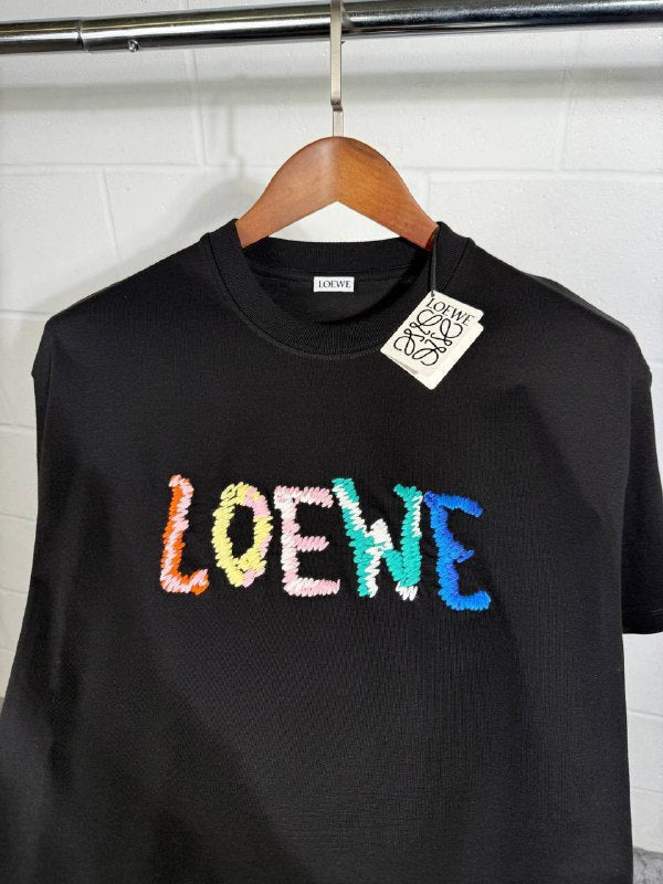 Loewe Embroidered Multi-Color Logo T-Shirt UK Reps AAA Quality