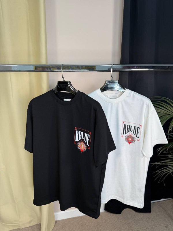 Rhude "Card" Graphic T-Shirts (Black & Vintage White) UK Reps AAA Quality