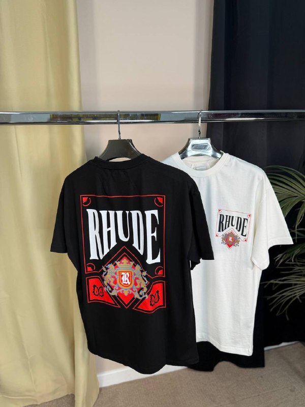 Rhude "Card" Graphic T-Shirts (Black & Vintage White) UK Reps AAA Quality