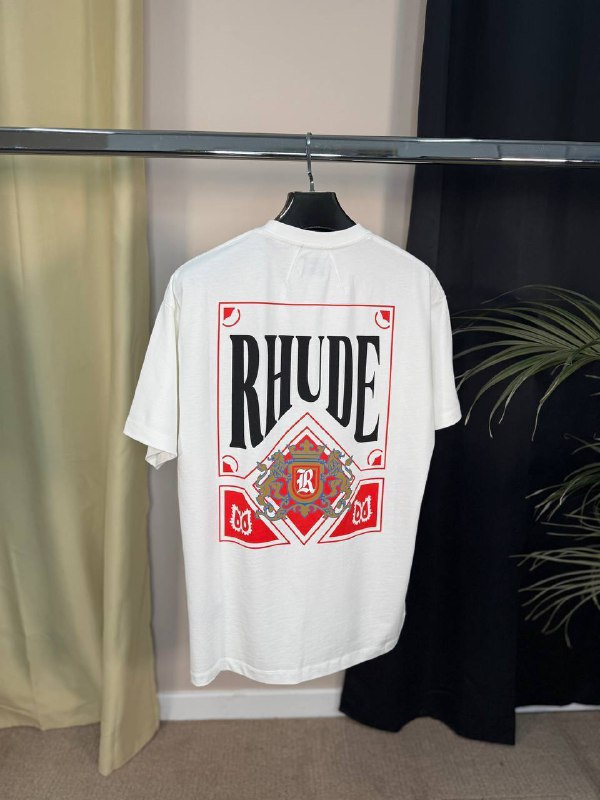 Rhude "Card" Graphic T-Shirts (Black & Vintage White) UK Reps AAA Quality