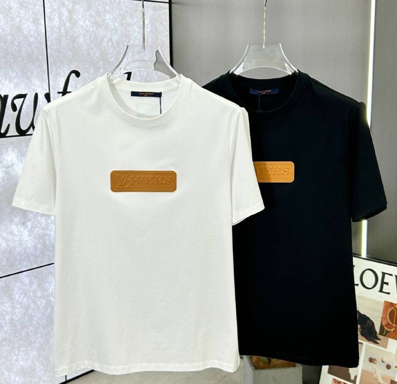 Louis Vuitton VVN Patch Short-Sleeved Cotton Crewneck UK Reps AAA Quality