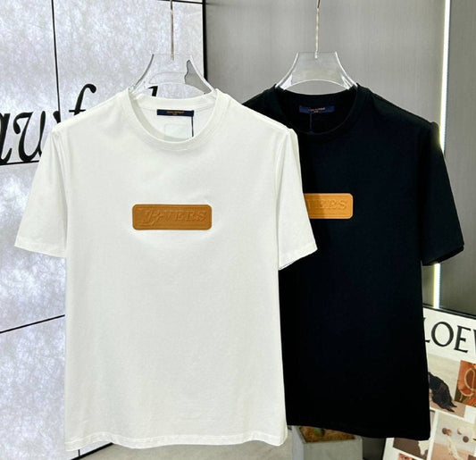 Louis Vuitton VVN Patch Short-Sleeved Cotton Crewneck UK Reps AAA Quality