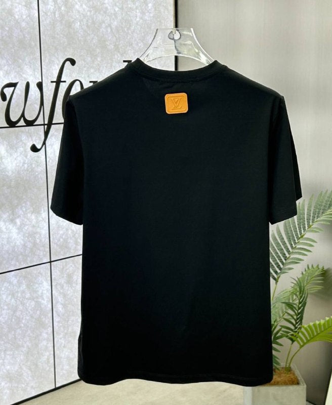 Louis Vuitton VVN Patch Short-Sleeved Cotton Crewneck UK Reps AAA Quality