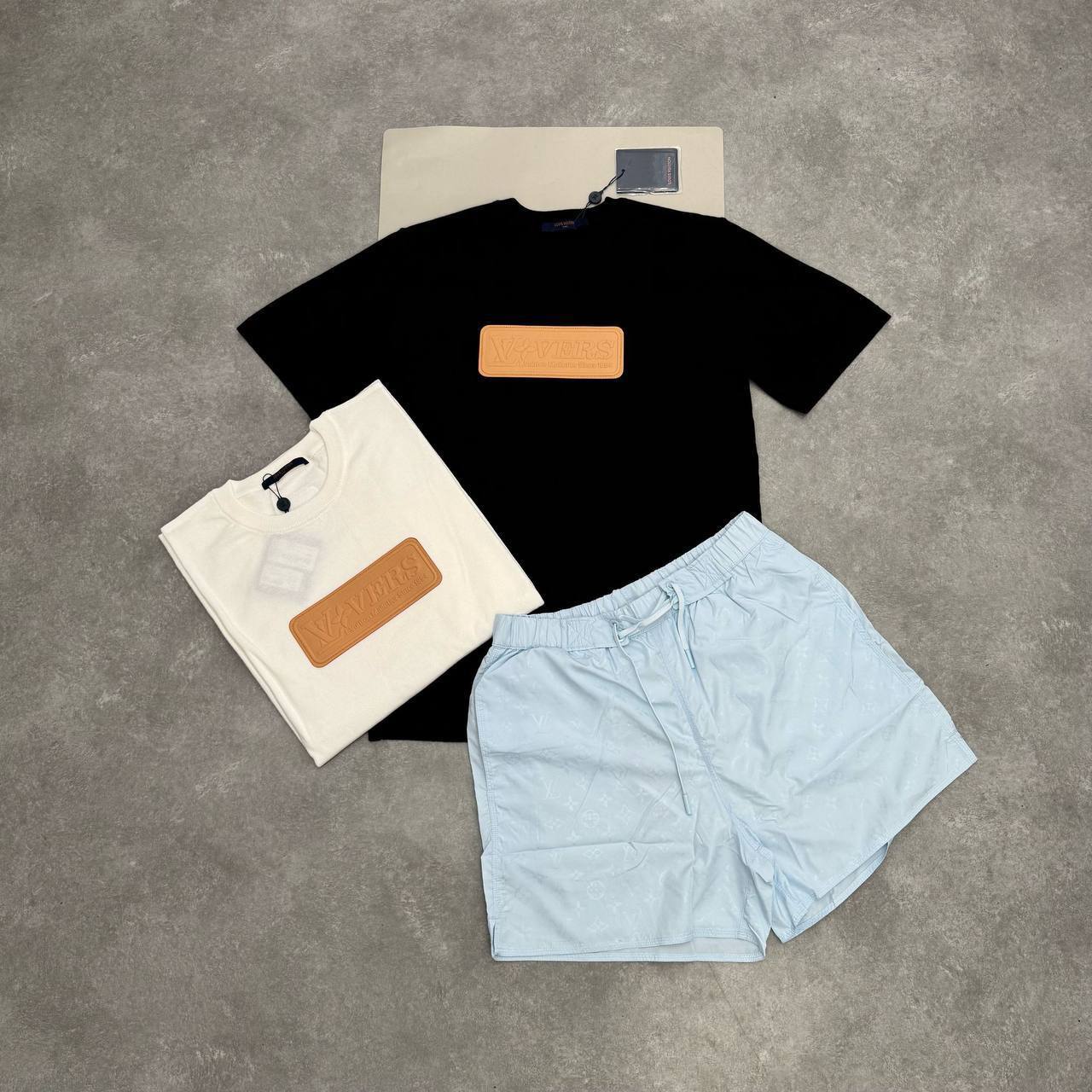 Louis Vuitton VVN Patch Cotton Crewneck & Summer Shorts Set UK Reps AAA Quality