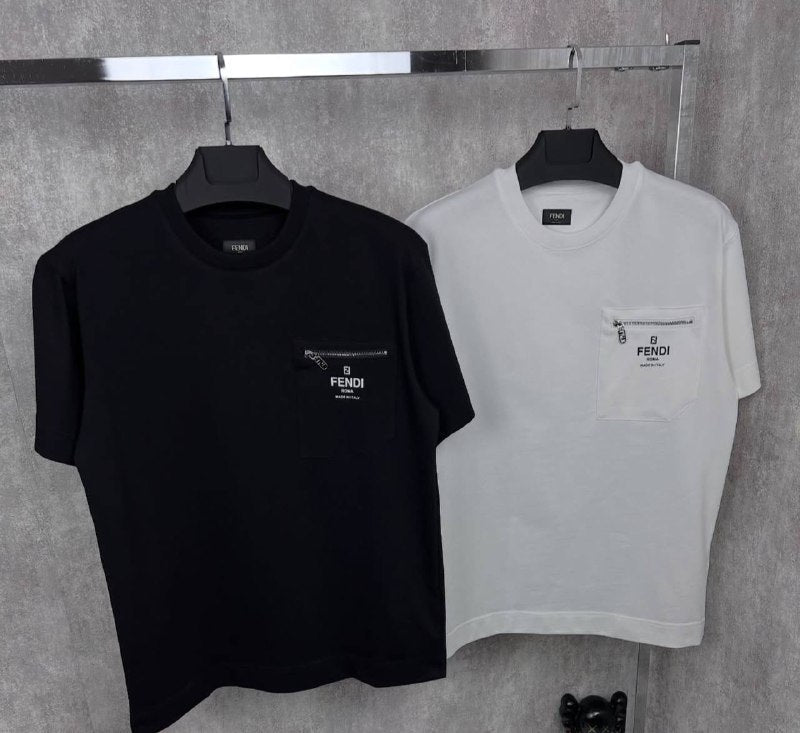 Fendi Zipper Pocket Logo T-Shirt UK Reps AAA Quality