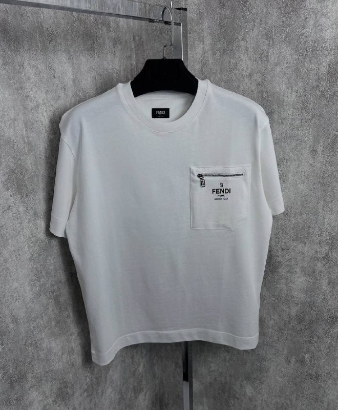 Fendi Zipper Pocket Logo T-Shirt UK Reps AAA Quality