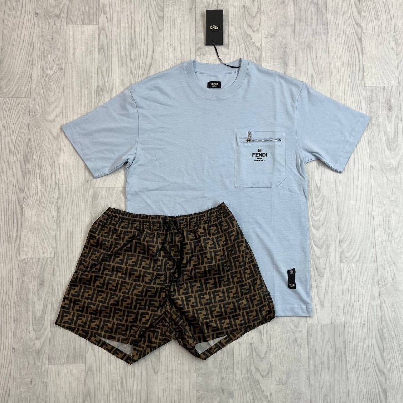 Fendi Zipper Pocket Logo T-Shirt UK Reps AAA Quality