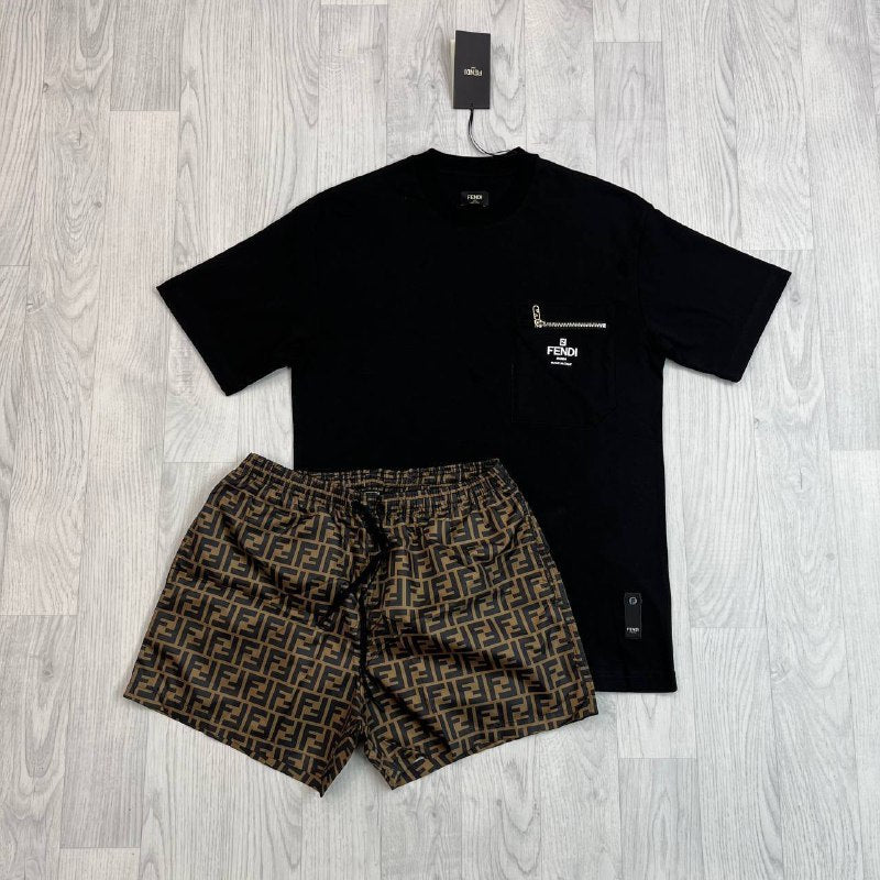 Fendi Zipper Pocket Logo T-Shirt UK Reps AAA Quality