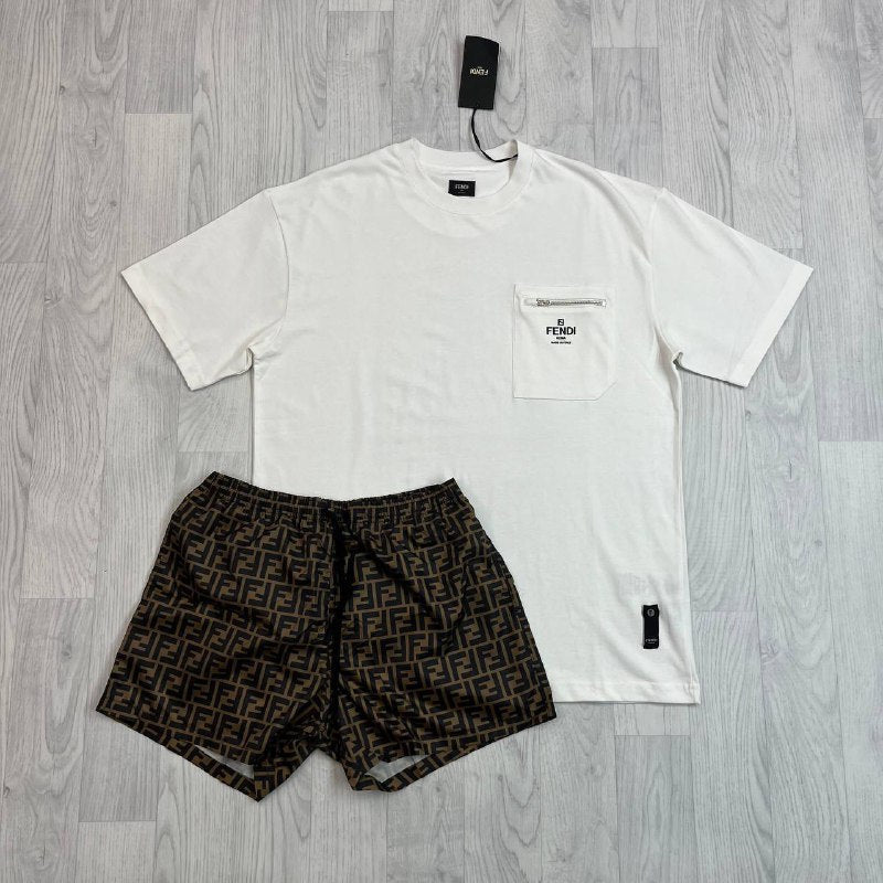 Fendi Zipper Pocket Logo T-Shirt UK Reps AAA Quality