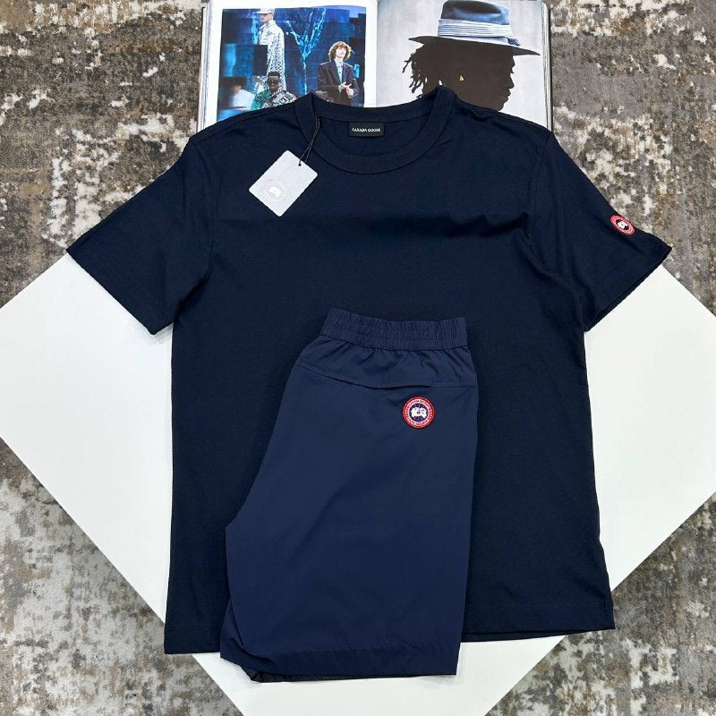 Canada Goose Arctic Disc Cotton T-Shirt & Huron Jogger Set UK Reps AAA+ Quality