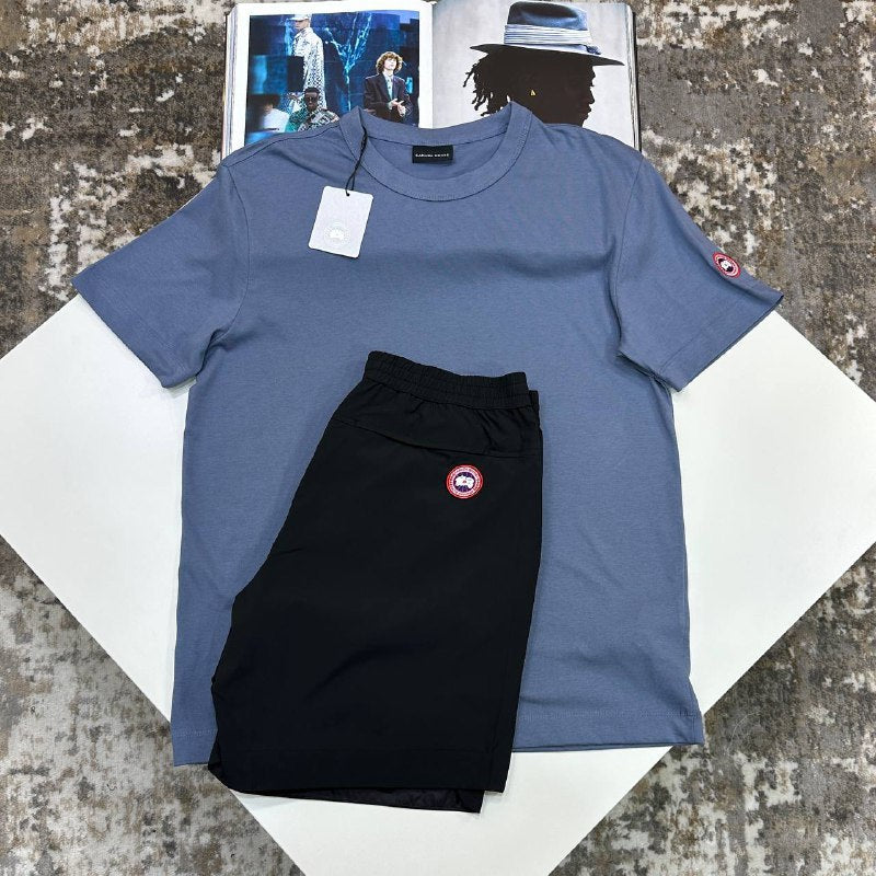 Canada Goose Arctic Disc Cotton T-Shirt & Huron Jogger Set UK Reps AAA+ Quality