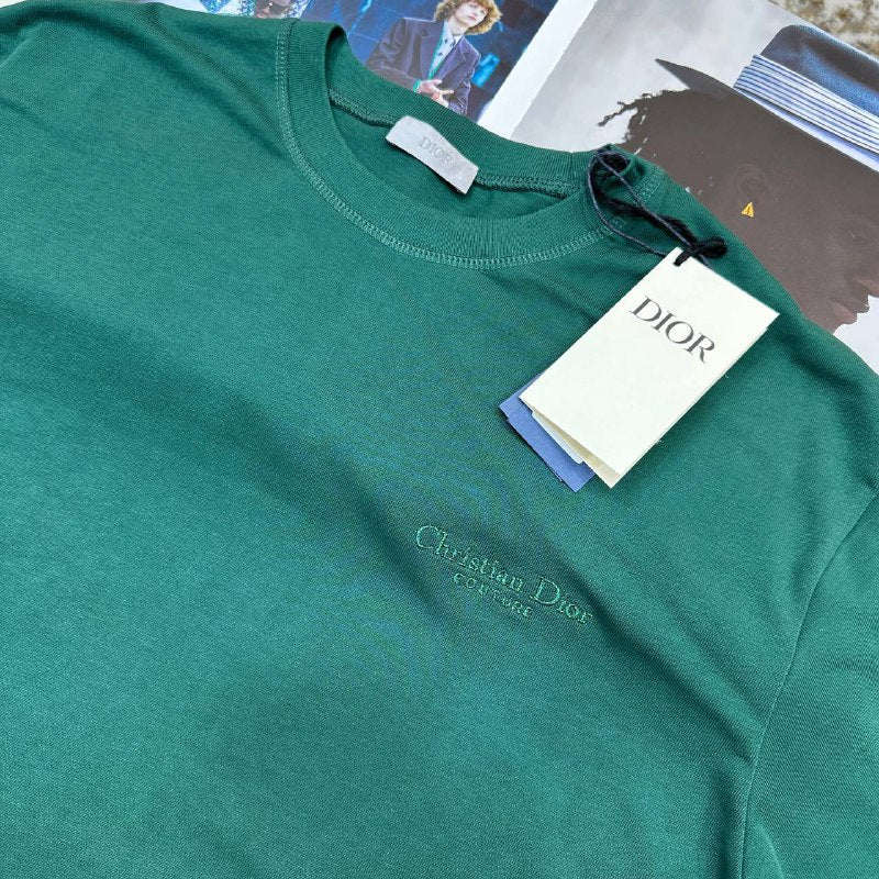 Christian Dior Couture Logo Embroidered Cotton T-Shirt UK Reps AAA+ Quality