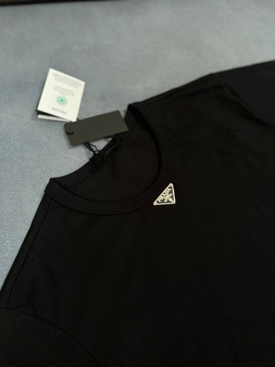 Prada Triangle-Logo Cotton T-Shirts UK Reps AAA Quality