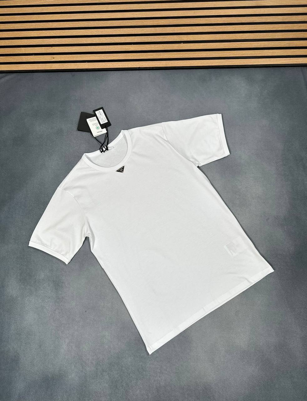 Prada Triangle-Logo Cotton T-Shirts UK Reps AAA Quality