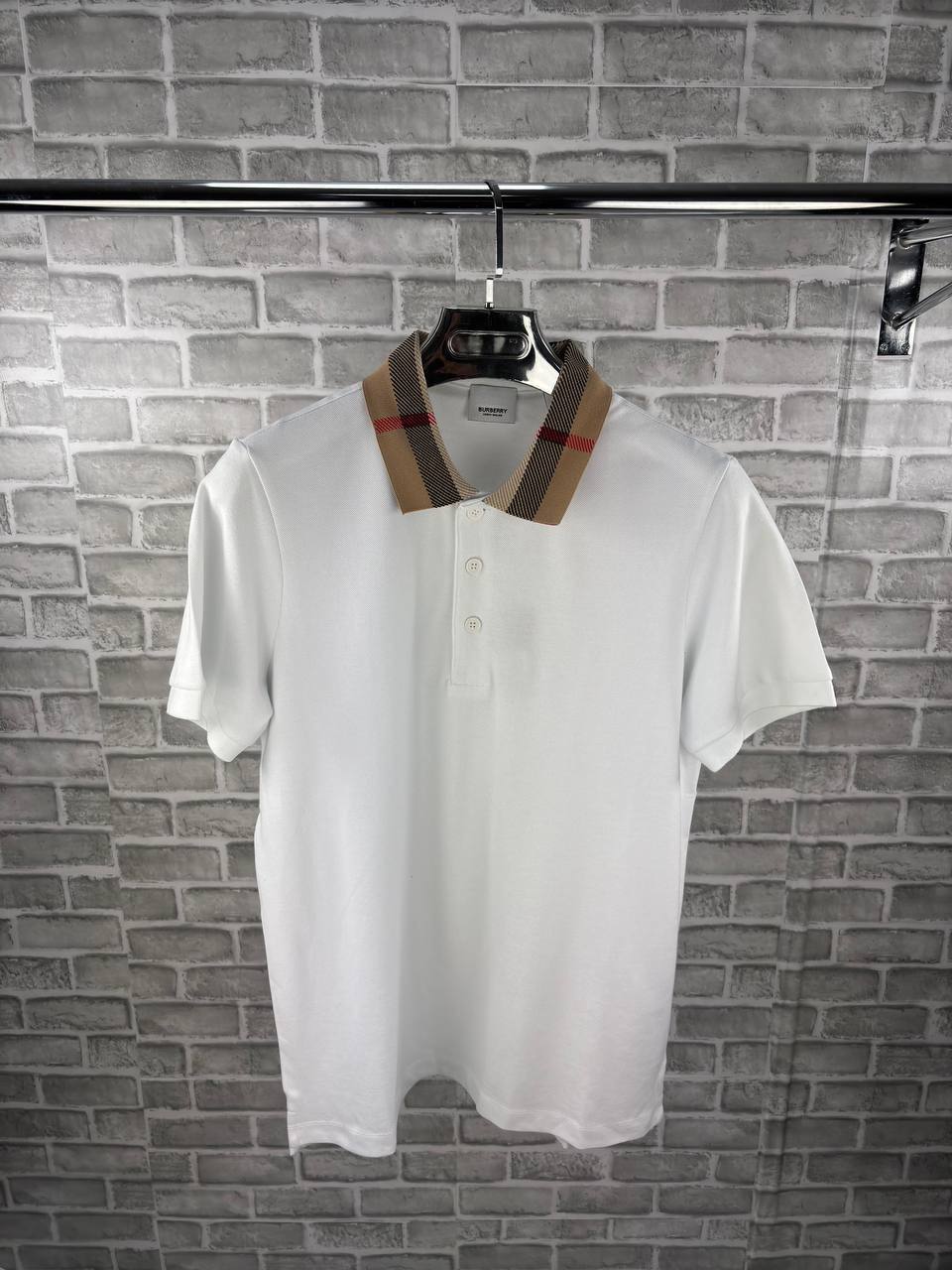 Burberry Check Collar Cotton Polo Shirt UK Reps AAA Quality