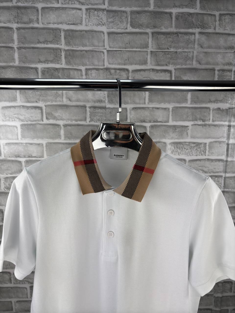 Burberry Check Collar Cotton Polo Shirt UK Reps AAA Quality