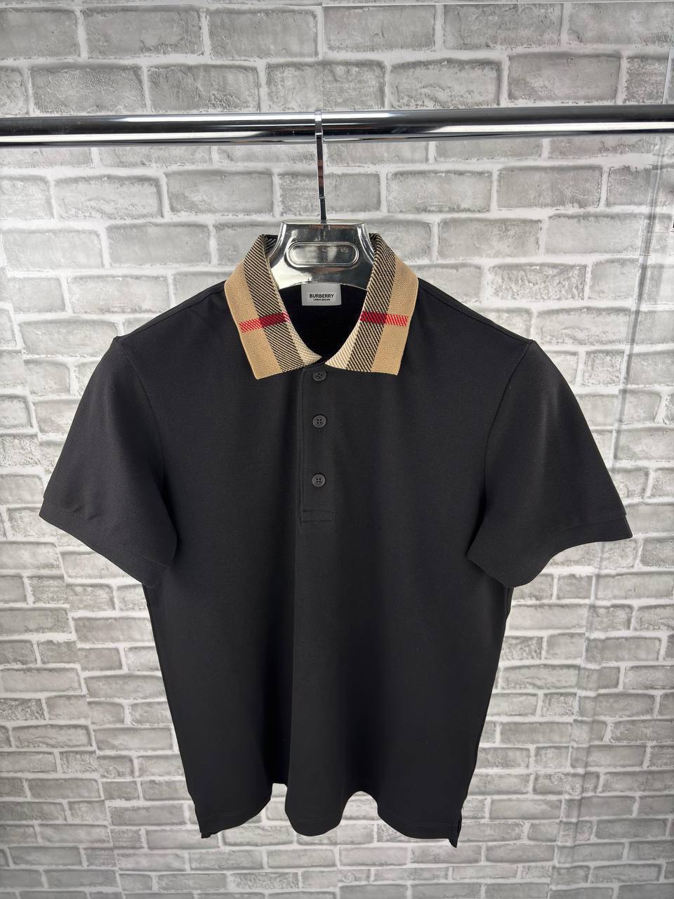 Burberry Check Collar Cotton Polo Shirt UK Reps AAA Quality