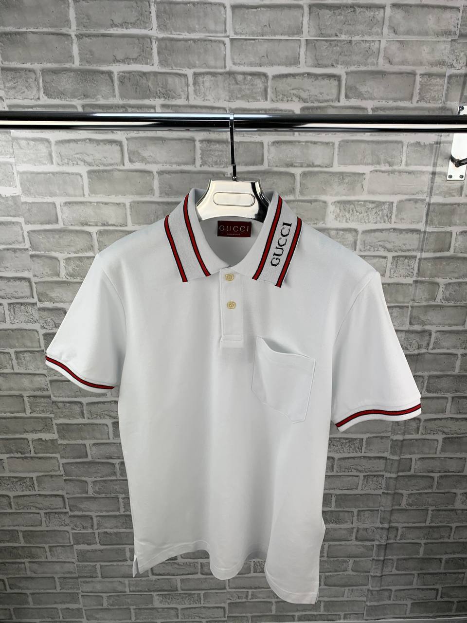 Gucci Cotton Piquet Polo Shirt with Web Detail UK Reps AAA Quality