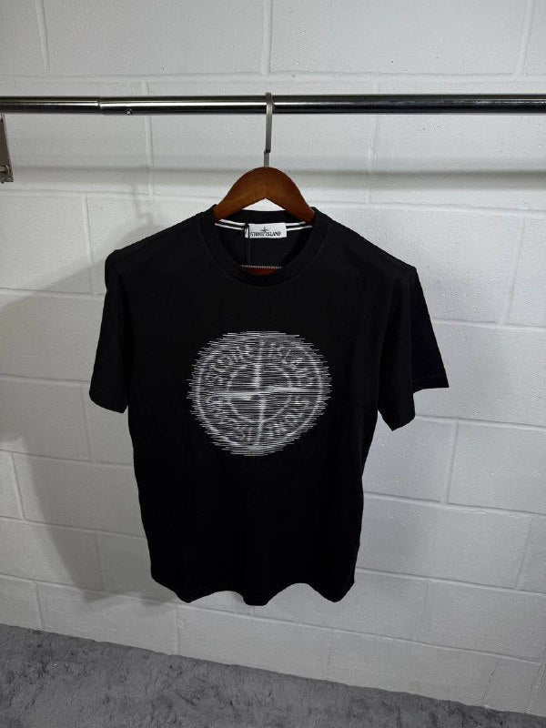 Stone Island Men's Summer Essentials Collection: "Optical Two" Distorted Compass T-Shirts & Nylon Metal Econyl Iridescent Shorts AAA Quality Reps UK