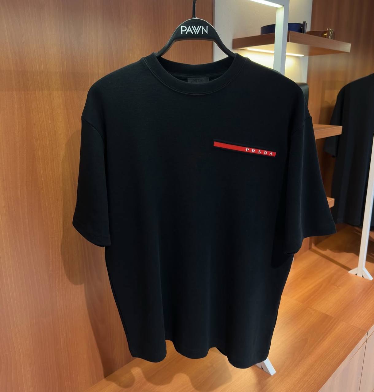 Prada Linea Rossa Men's White Piqué Cotton Red Logo Stripe T-Shirt AAA Quality Reps UK