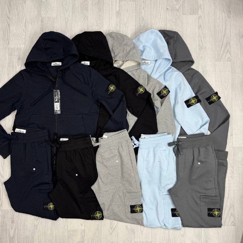 Stone Island Garment Dyed Cotton Fleece Tracksuit UK Reps AAA Quality