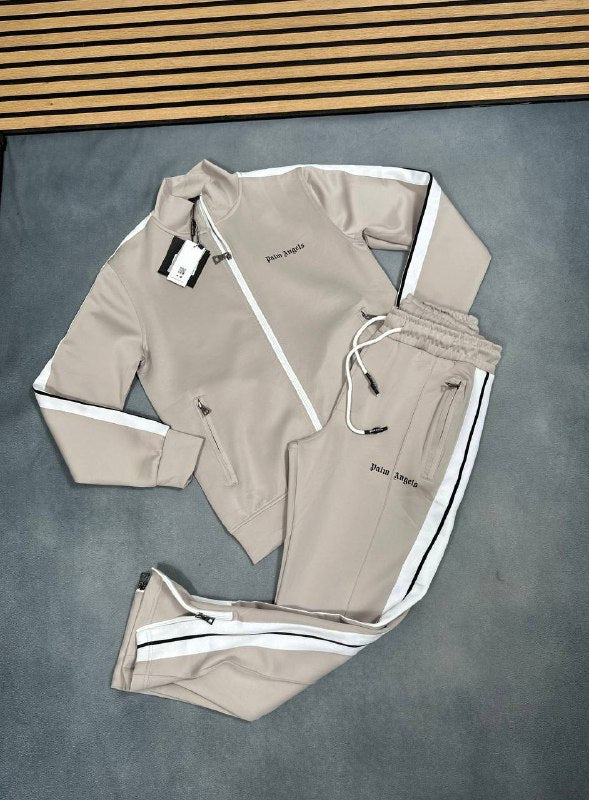 Palm Angels Classic Tracksuit Set - Light Beige & White AAA Quality Reps UK