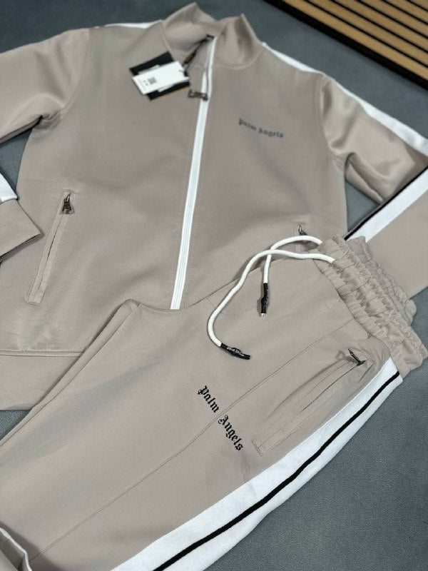 Palm Angels Classic Tracksuit Set - Light Beige & White AAA Quality Reps UK