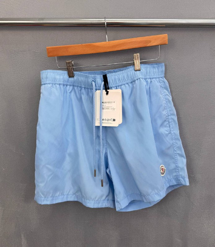 Moncler Men's Luxury Summer Lifestyle: Tricolor Sleeve Polo & Nylon Swim Shorts Set AAA Quality Reps UK