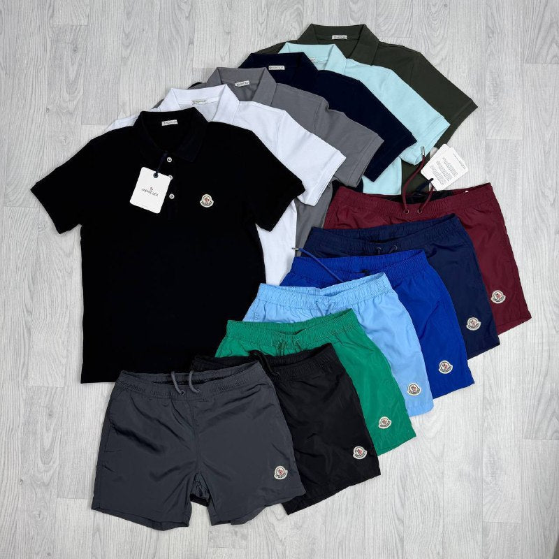 Moncler Classic Logo Cotton Piqué Polo & Technical Swim Shorts Capsule Collection AAA Quality Reps UK