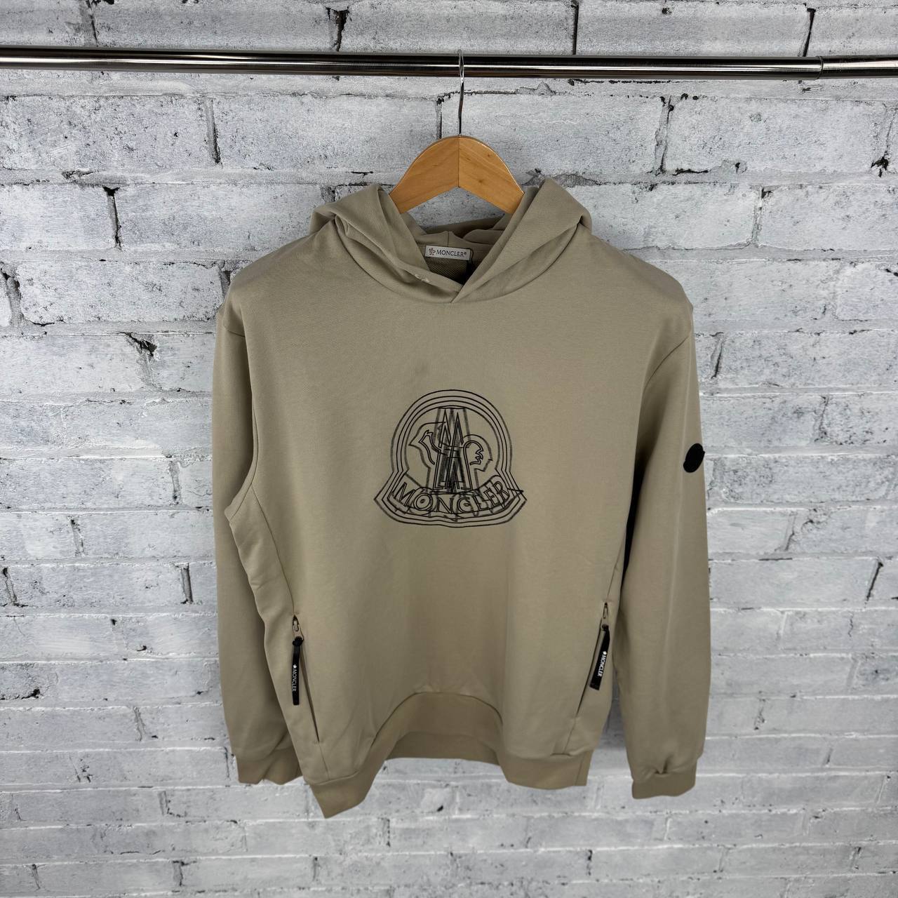 Moncler Logo Motif Cotton-Jersey Hoodie UK Reps AAA Quality