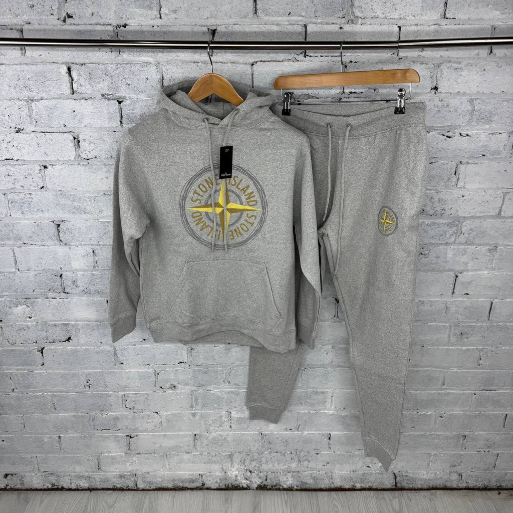 Stone Island Compass Logo Cotton Fleece Tracksuits UK Reps AAA Quality