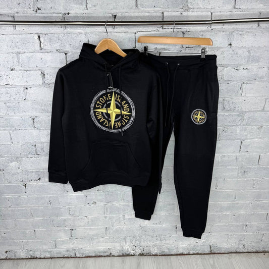 Stone Island Compass Logo Cotton Fleece Tracksuits UK Reps AAA Quality
