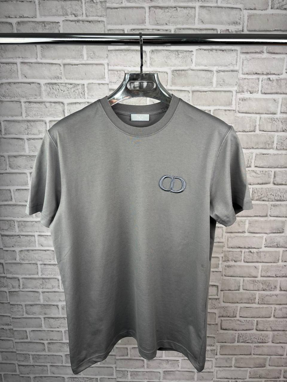 Dior CD Icon Relaxed-Fit T-Shirt in Grey Cotton Jersey UK Reps AAA Quality