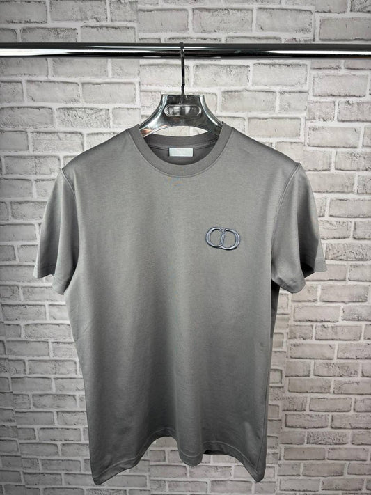 Dior CD Icon Relaxed-Fit T-Shirt in Grey Cotton Jersey UK Reps AAA Quality