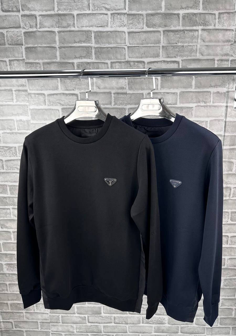 Prada Enamel Triangle Logo Technical Cotton Sweatshirt AAA Quality Reps UK