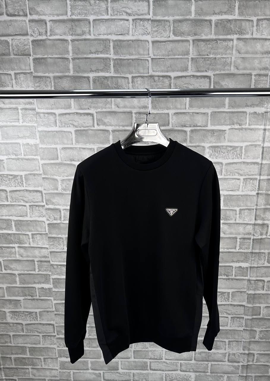 Prada Enamel Triangle Logo Technical Cotton Sweatshirt AAA Quality Reps UK