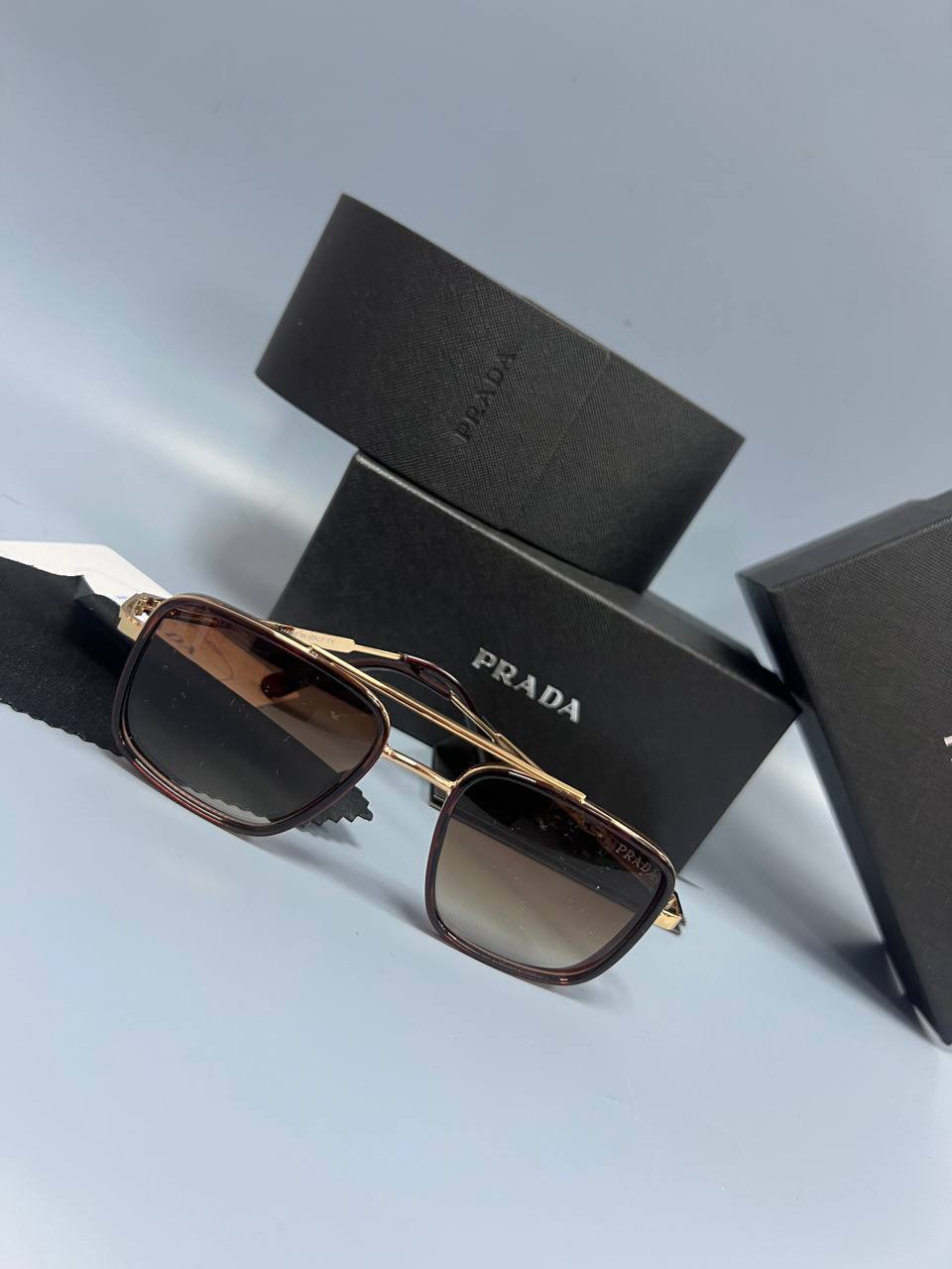 Prada PR 67XS Square Full Rim Metal Sunglasses UK Reps AAA Quality