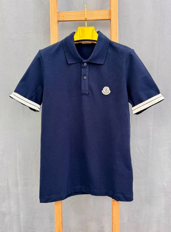 Moncler Logo-Patch Tipped Cotton Piqué Polo Shirt UK Reps AAA Quality