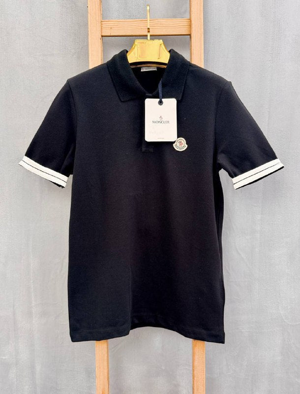 Moncler Contrast Tipped Cuff Cotton Piqué Polo Shirt  AAA Quality Reps UK