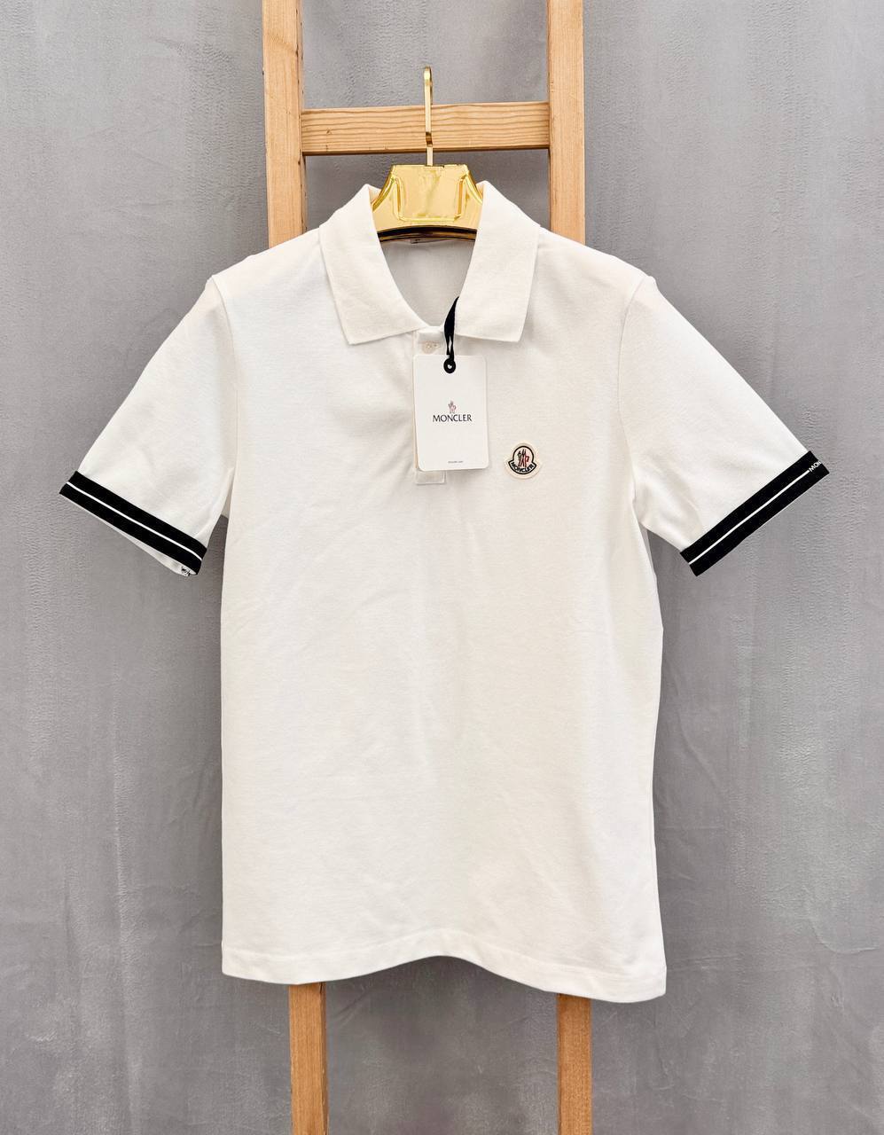 Moncler Logo-Patch Tipped Cotton Piqué Polo Shirt UK Reps AAA Quality