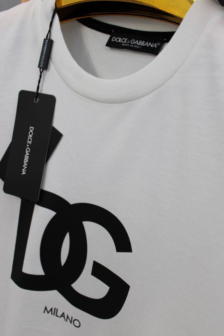 Dolce & Gabbana Cotton T-shirt With DG Logo Print Man UK Reps AAA Quality