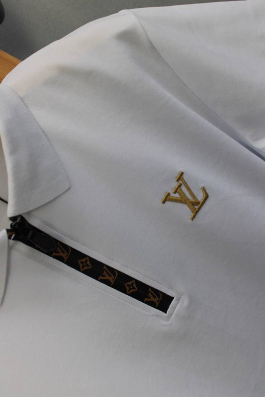 Louis Vuitton Jacquard Collar Premium Polo Shirts UK Reps AAA Quality