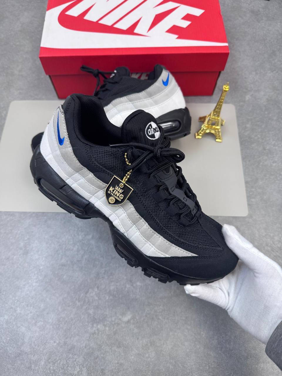 Nike Air Max 95 OG "Black/Game Royal" Retro Running Shoes AAA Quality Reps UK
