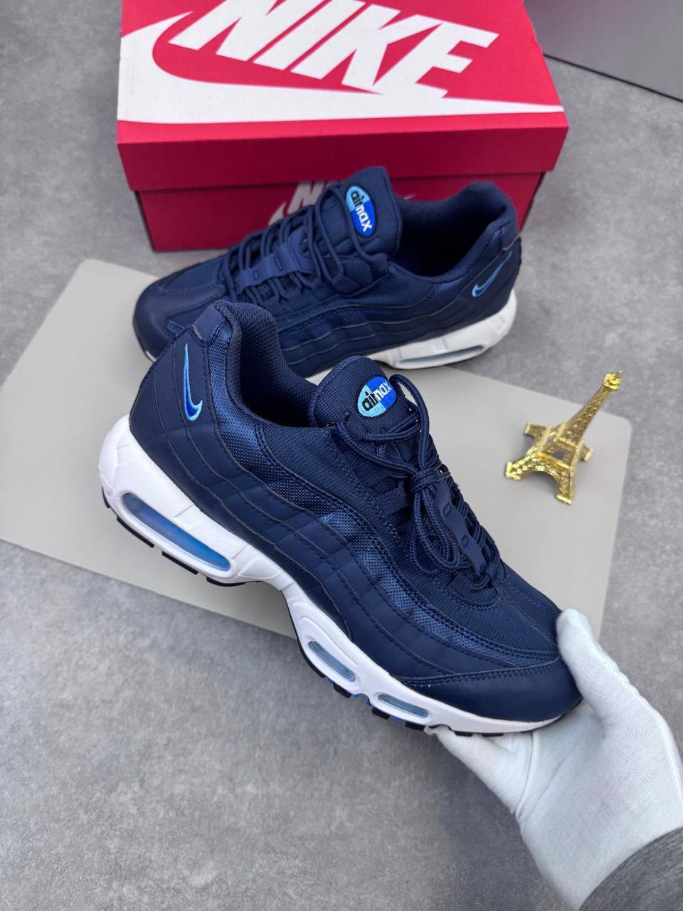 Nike Air Max 95 OG "Black/Game Royal" Retro Running Shoes AAA Quality Reps UK