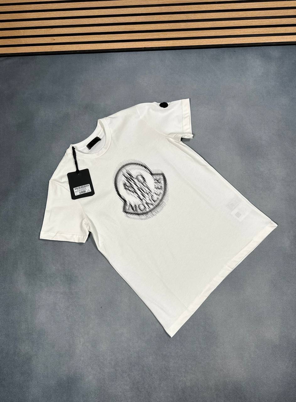 Moncler Blurred Logo Cotton T-Shirt UK Reps AAA Quality