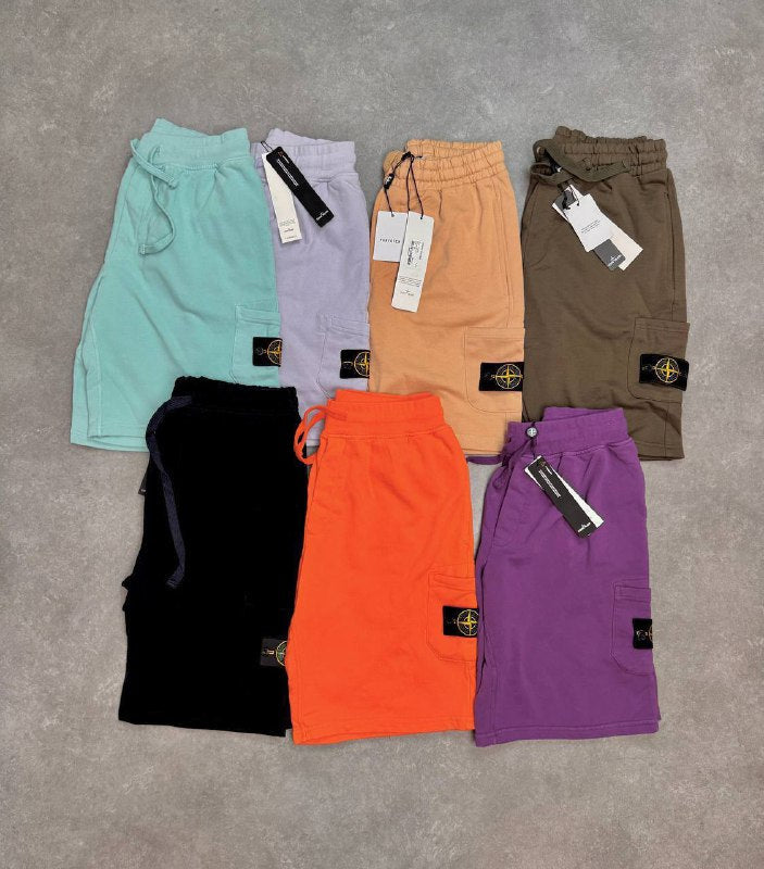 Stone Island Garment-Dyed Fleece Bermuda Cargo Shorts Collection AAA Quality Reps UK