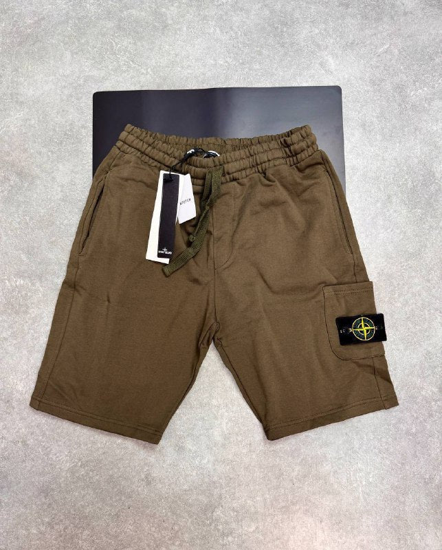 Stone Island Garment-Dyed Fleece Bermuda Cargo Shorts Collection AAA Quality Reps UK