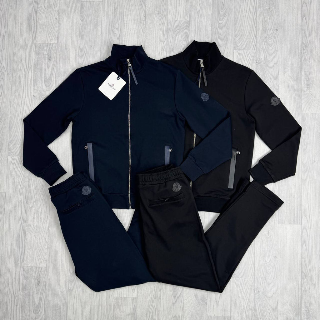 Moncler Tonal Rubber Logo Patch Full-Zip Tracksuit Set AAA Quality Reps UK