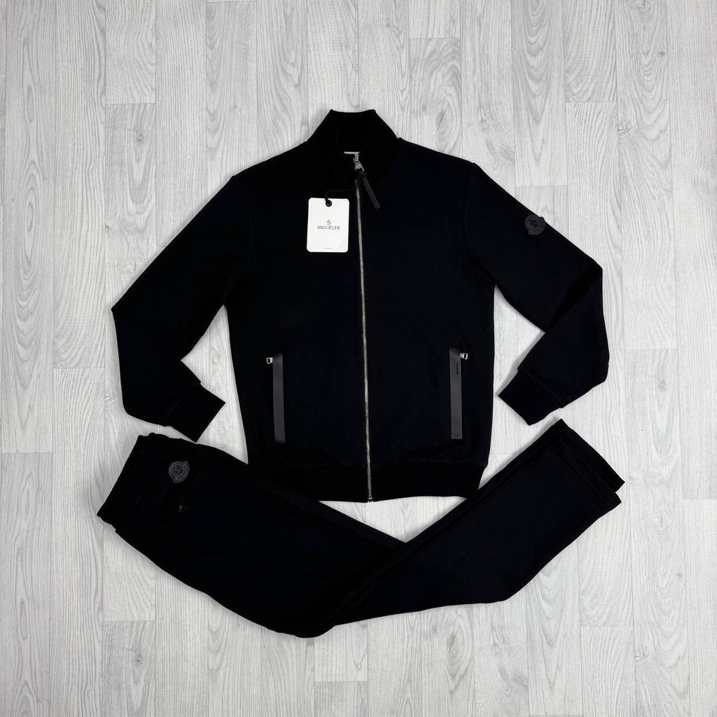 Moncler Tonal Rubber Logo Patch Full-Zip Tracksuit Set AAA Quality Reps UK