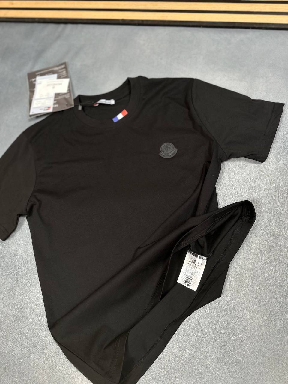Moncler Tonal Rubber Logo Patch French Tricolor Detail T-Shirts AAA Quality Reps UK